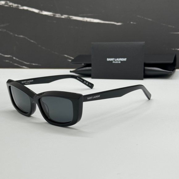 NEW  SAINT LAURENT BLACK SL658 001 WOMEN SUNGLASSES SAINT LAURENT  SL 658 001 - Picture 5 of 9